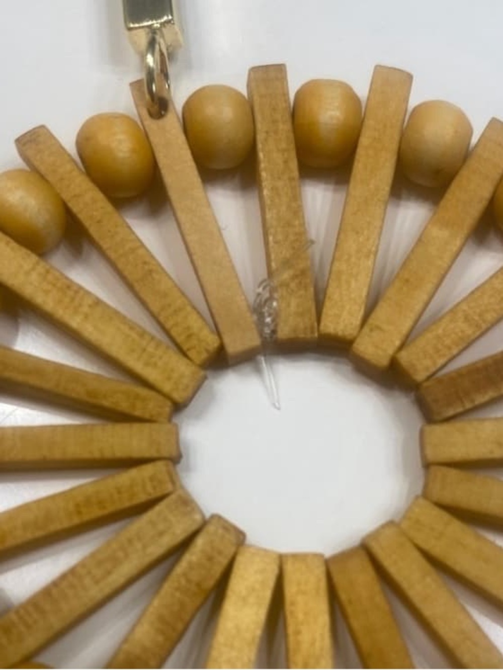Natural Mustard Wood Sunburst Pendant Necklace - Women Jewelry